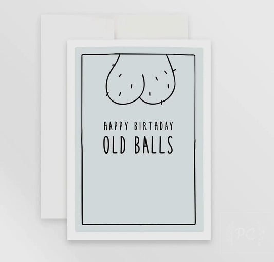 Happy Birthday Old Balls | Greeting Card